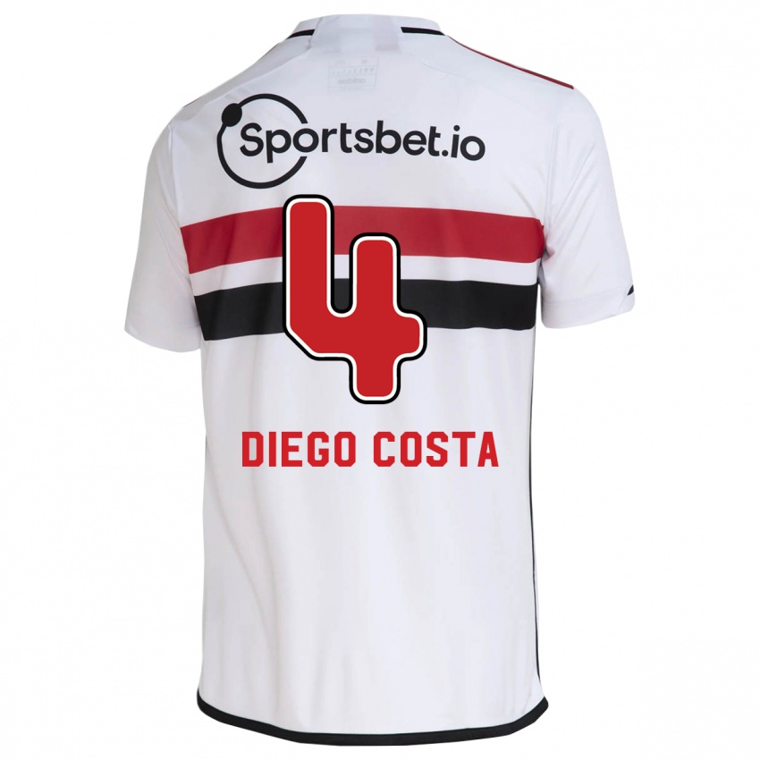 Kinder Diego Costa #4 Weiß Heimtrikot Trikot 2023/24 T-Shirt Österreich