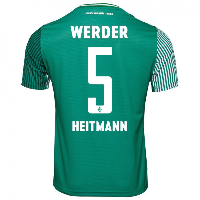 Kinder Mats Heitmann #5 Grün Heimtrikot Trikot 2023/24 T-Shirt Österreich