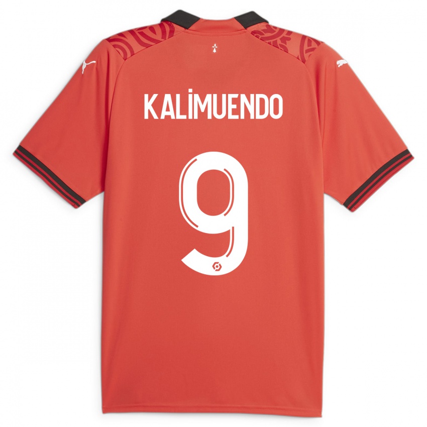 Kinder Arnaud Kalimuendo #9 Rot Heimtrikot Trikot 2023/24 T-Shirt Österreich