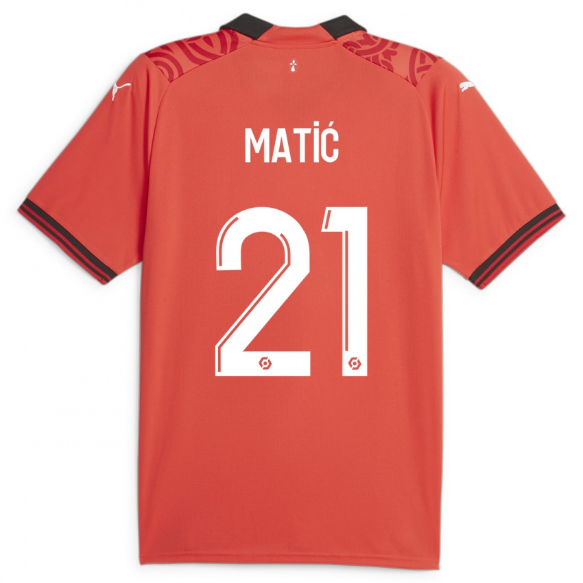 Kinder Nemanja Matic #21 Rot Heimtrikot Trikot 2023/24 T-Shirt Österreich