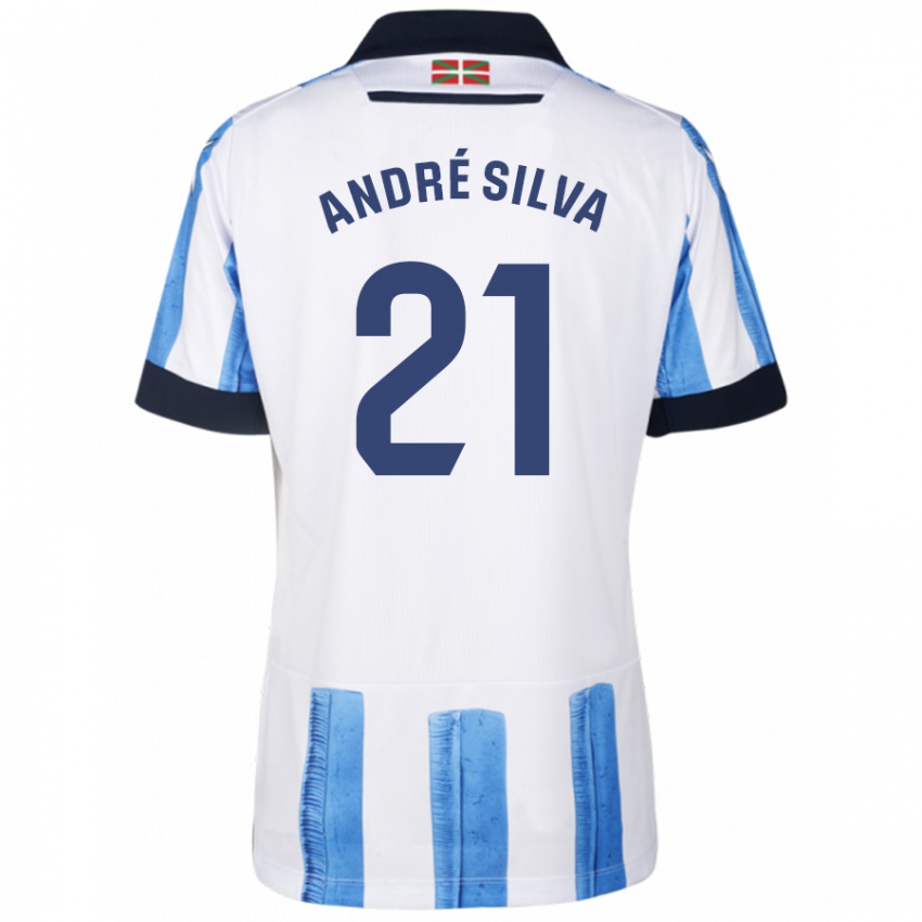 Kinder Andre Silva #21 Blau Weiss Heimtrikot Trikot 2023/24 T-Shirt Österreich