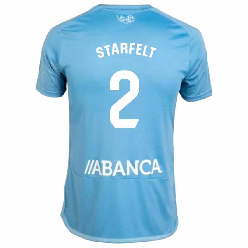 Kinder Carl Starfelt #2 Blau Heimtrikot Trikot 2023/24 T-Shirt Österreich