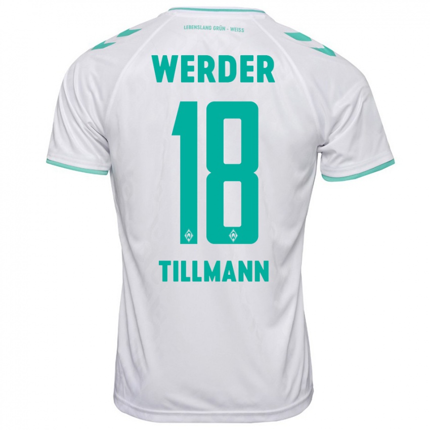 Kinder Felix Tillmann #18 Weiß Auswärtstrikot Trikot 2023/24 T-Shirt Österreich