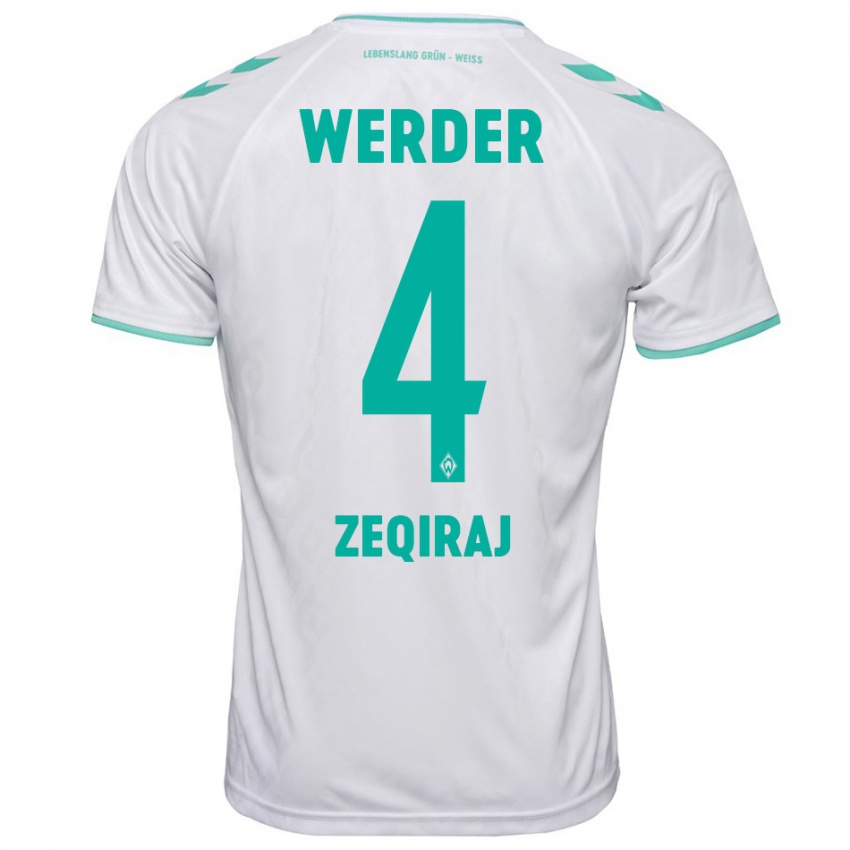 Kinder Leon Zeqiraj #4 Weiß Auswärtstrikot Trikot 2023/24 T-Shirt Österreich