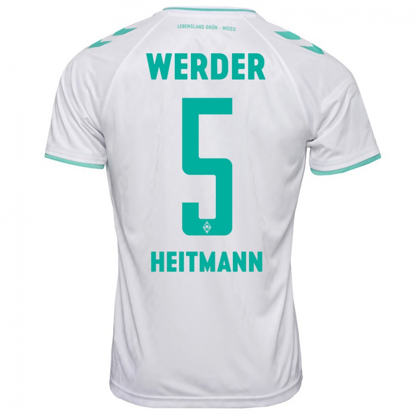 Kinder Mats Heitmann #5 Weiß Auswärtstrikot Trikot 2023/24 T-Shirt Österreich