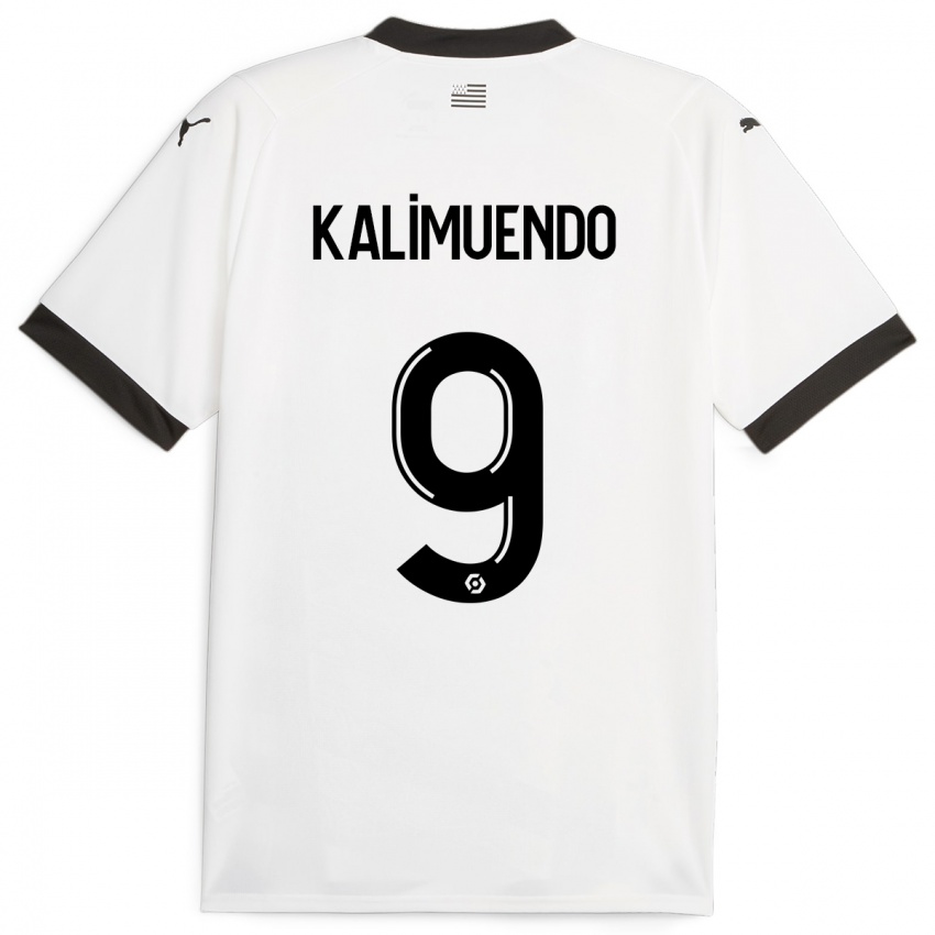 Kinder Arnaud Kalimuendo #9 Weiß Auswärtstrikot Trikot 2023/24 T-Shirt Österreich