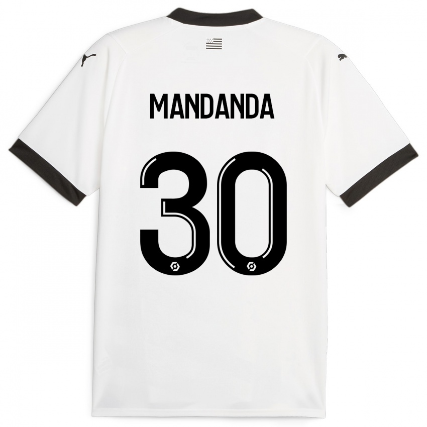 Kinder Steve Mandanda #30 Weiß Auswärtstrikot Trikot 2023/24 T-Shirt Österreich