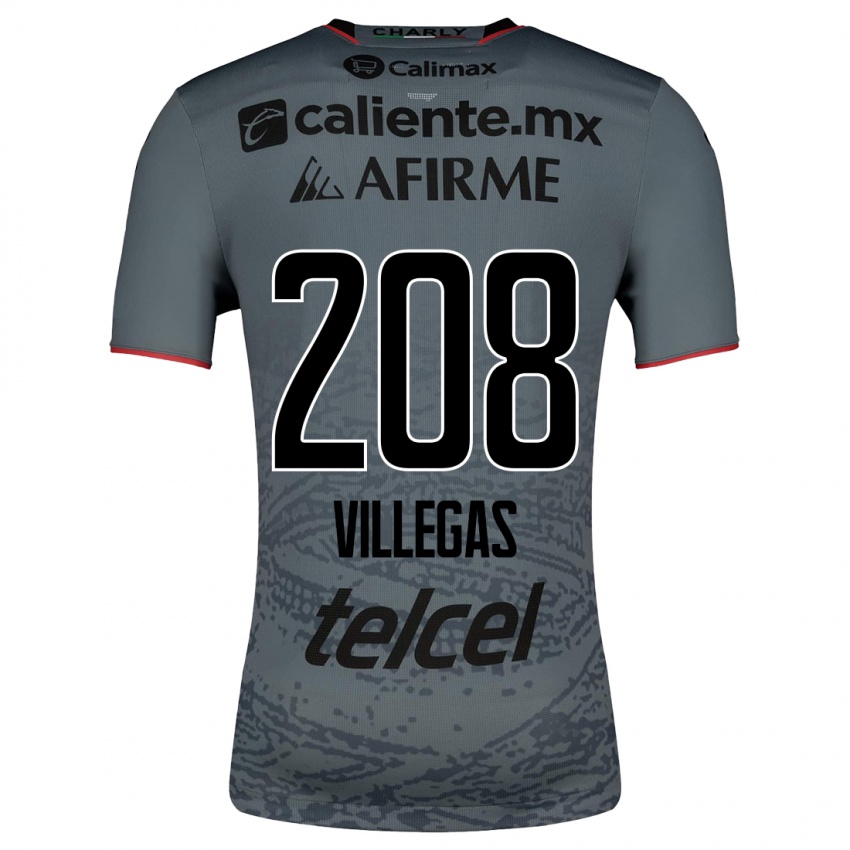 Kinder Óscar Villegas #208 Grau Auswärtstrikot Trikot 2023/24 T-Shirt Österreich
