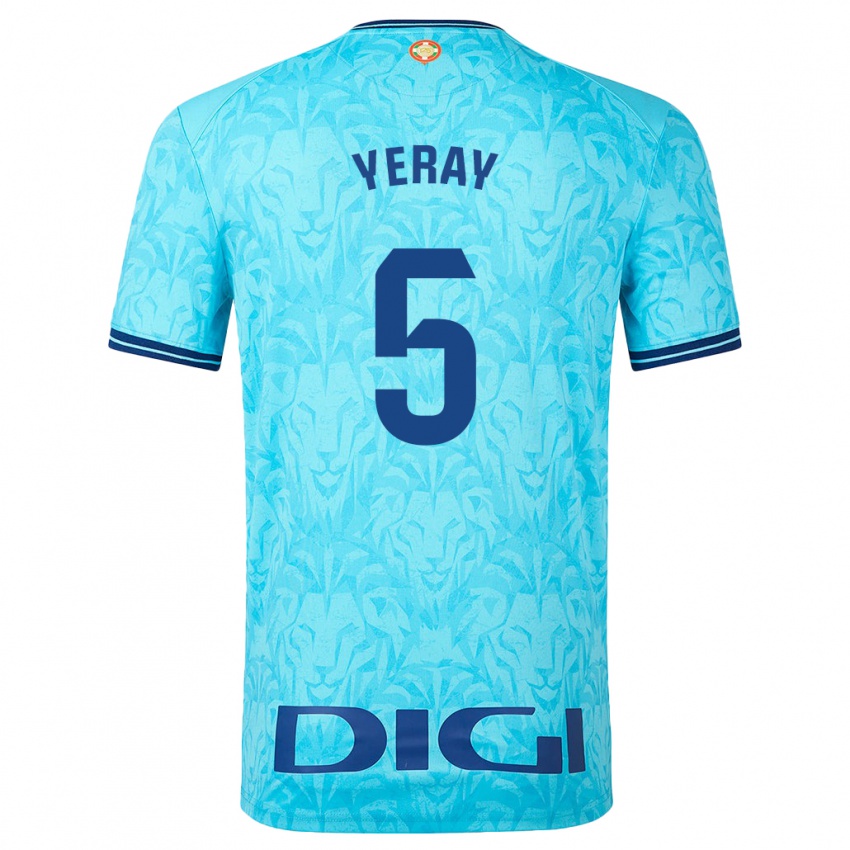 Kinder Yeray Álvarez #5 Himmelblau Auswärtstrikot Trikot 2023/24 T-Shirt Österreich