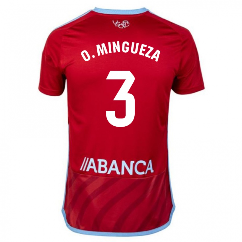Kinder Óscar Mingueza #3 Rot Auswärtstrikot Trikot 2023/24 T-Shirt Österreich