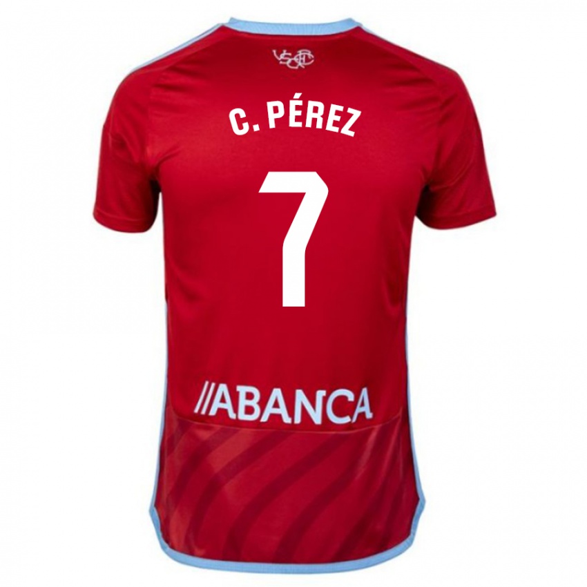 Kinder Carles Pérez #7 Rot Auswärtstrikot Trikot 2023/24 T-Shirt Österreich