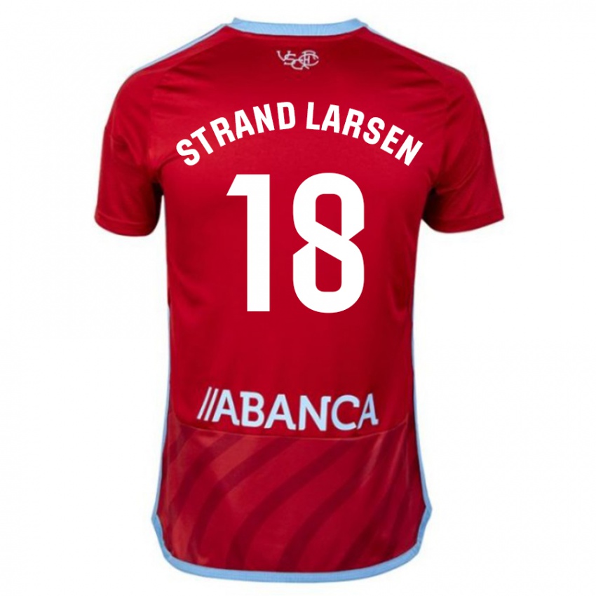 Kinder Jørgen Strand Larsen #18 Rot Auswärtstrikot Trikot 2023/24 T-Shirt Österreich