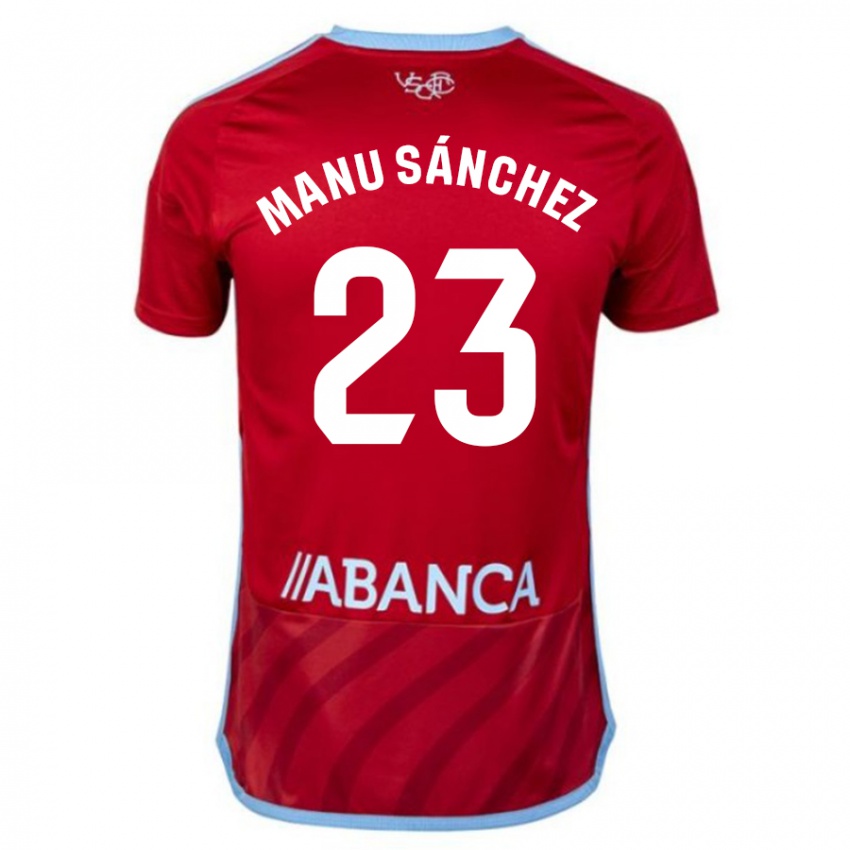 Kinder Manu Sanchez #23 Rot Auswärtstrikot Trikot 2023/24 T-Shirt Österreich
