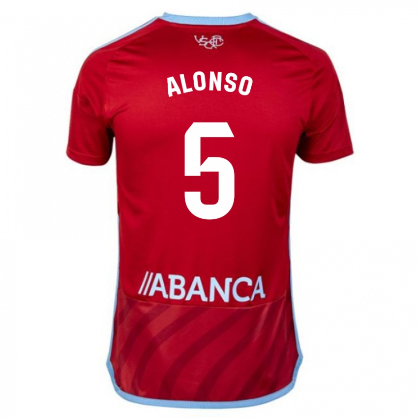 Kinder Gael Alonso #5 Rot Auswärtstrikot Trikot 2023/24 T-Shirt Österreich