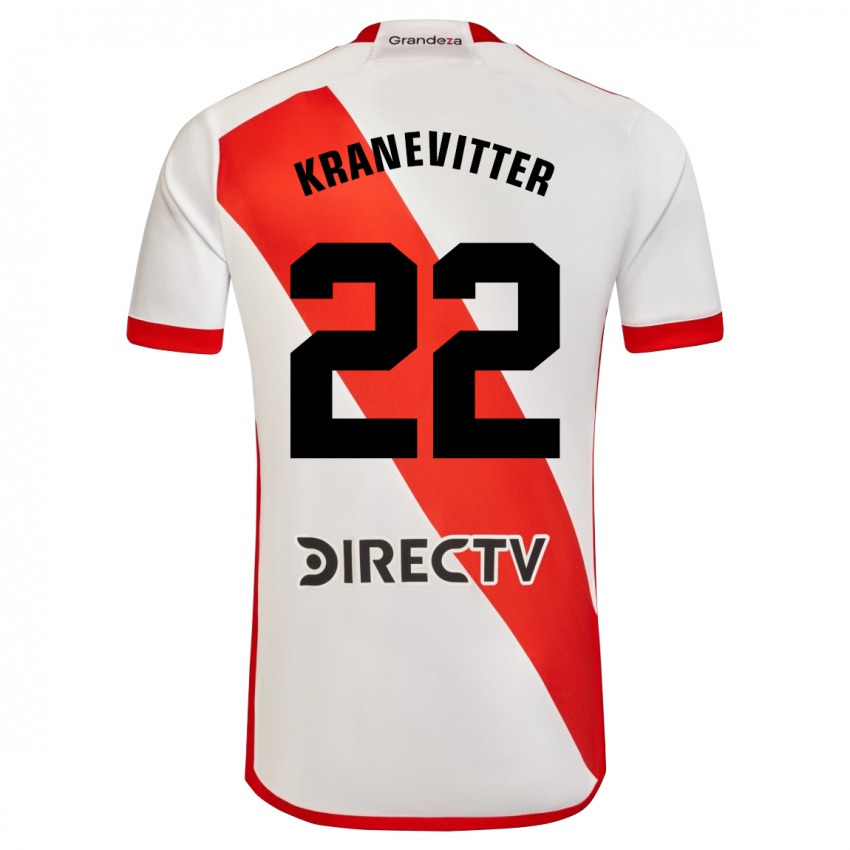 Herren Matias Kranevitter #22 Weiß Rot Heimtrikot Trikot 2023/24 T-Shirt Österreich