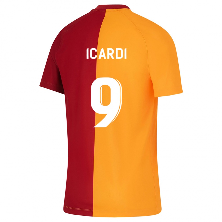 Herren Mauro Icardi #9 Orangefarben Heimtrikot Trikot 2023/24 T-Shirt Österreich