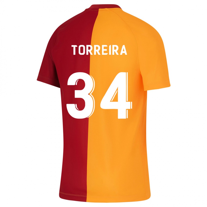 Herren Lucas Torreira #34 Orangefarben Heimtrikot Trikot 2023/24 T-Shirt Österreich