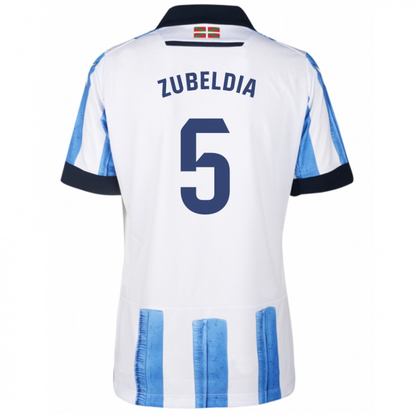 Herren Igor Zubeldia #5 Blau Weiss Heimtrikot Trikot 2023/24 T-Shirt Österreich