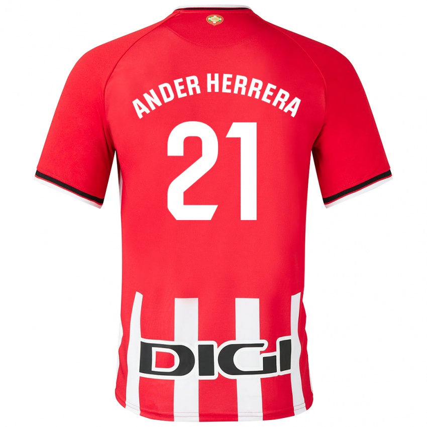 Herren Ander Herrera #21 Rot Heimtrikot Trikot 2023/24 T-Shirt Österreich