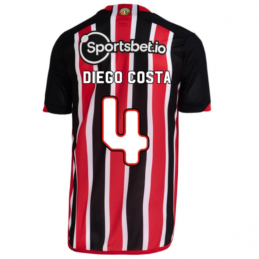Herren Diego Costa #4 Blau Rot Auswärtstrikot Trikot 2023/24 T-Shirt Österreich