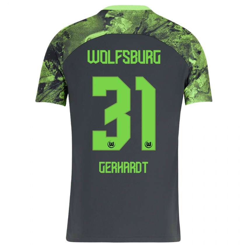 Herren Yannick Gerhardt #31 Dunkelgrau Auswärtstrikot Trikot 2023/24 T-Shirt Österreich