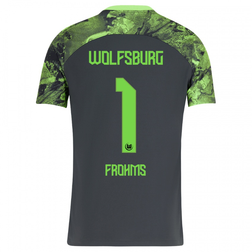 Herren Merle Frohms #1 Dunkelgrau Auswärtstrikot Trikot 2023/24 T-Shirt Österreich