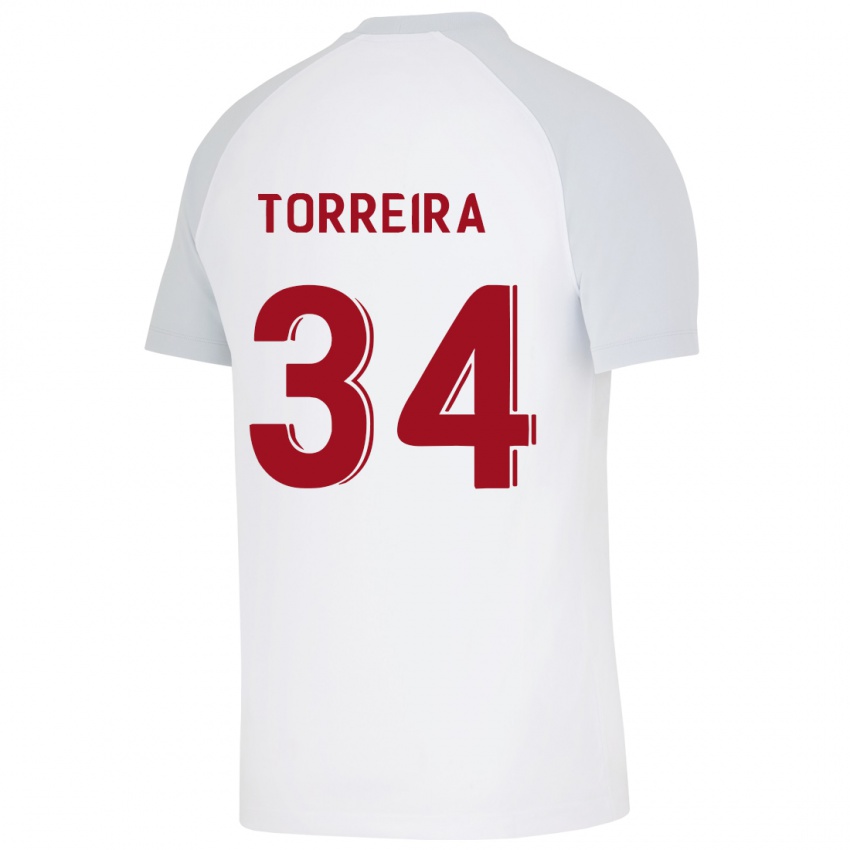 Herren Lucas Torreira #34 Weiß Auswärtstrikot Trikot 2023/24 T-Shirt Österreich