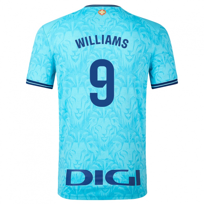Herren Inaki Williams #9 Himmelblau Auswärtstrikot Trikot 2023/24 T-Shirt Österreich