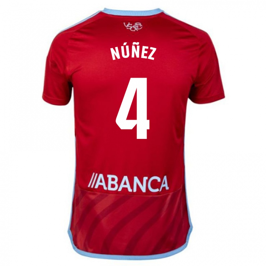 Herren Unai Nunez #4 Rot Auswärtstrikot Trikot 2023/24 T-Shirt Österreich