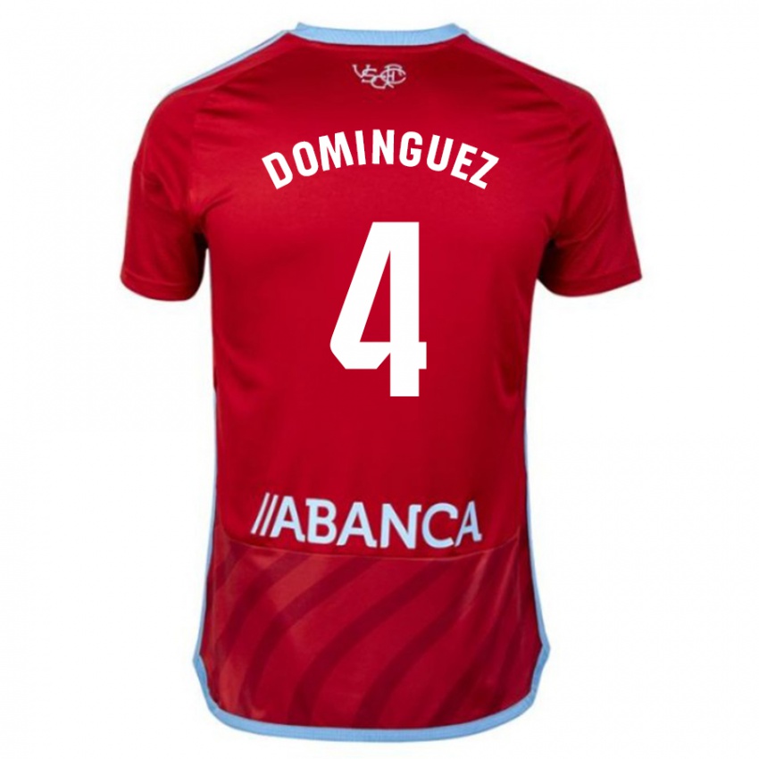 Herren Javi Domínguez #4 Rot Auswärtstrikot Trikot 2023/24 T-Shirt Österreich