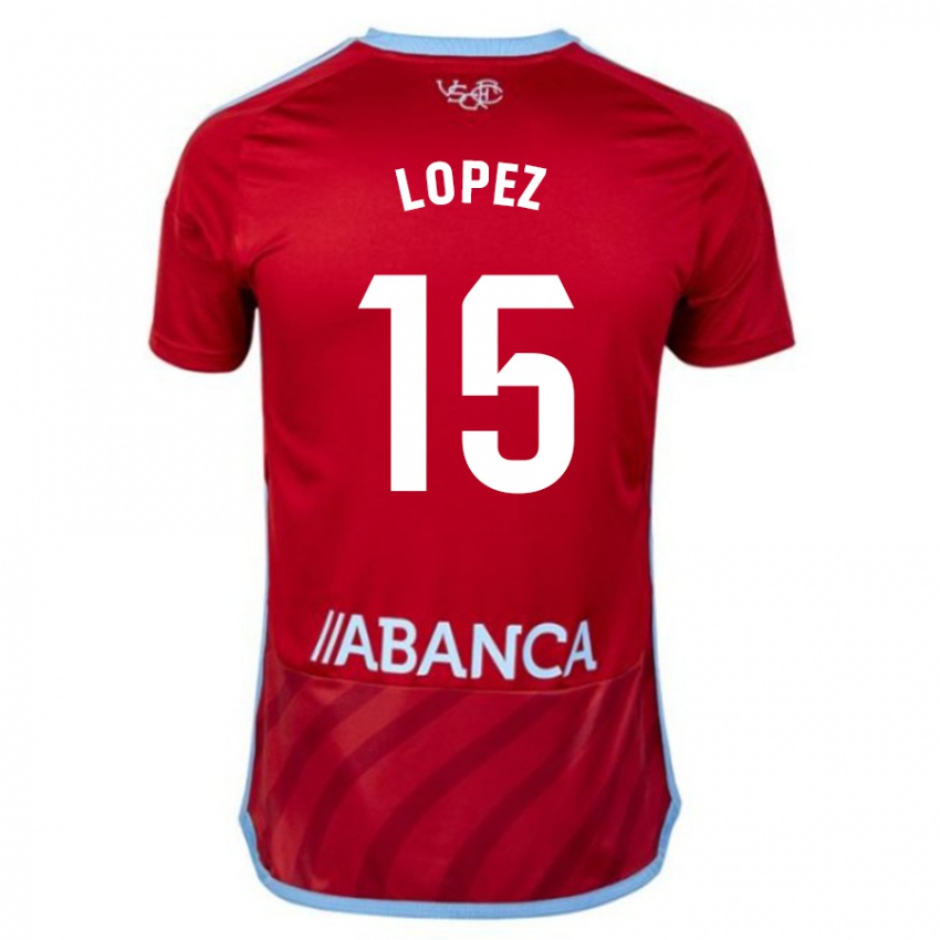 Herren Fer López #15 Rot Auswärtstrikot Trikot 2023/24 T-Shirt Österreich