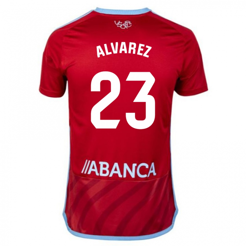 Herren Hugo Álvarez #23 Rot Auswärtstrikot Trikot 2023/24 T-Shirt Österreich