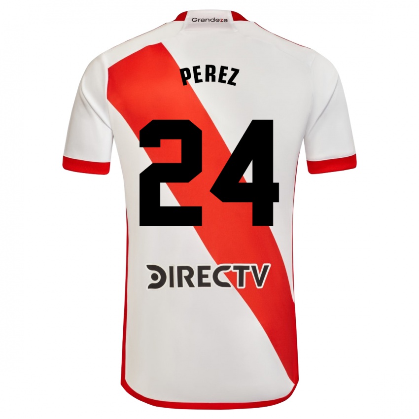 Damen Enzo Perez #24 Weiß Rot Heimtrikot Trikot 2023/24 T-Shirt Österreich