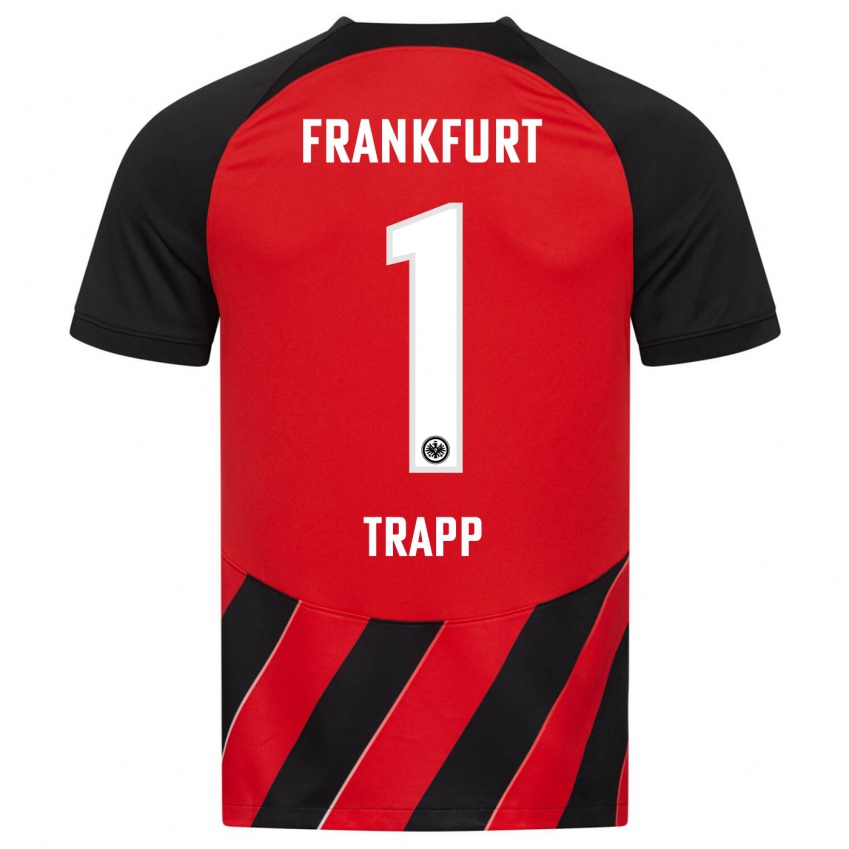 Damen Kevin Trapp #1 Rot Schwarz Heimtrikot Trikot 2023/24 T-Shirt Österreich