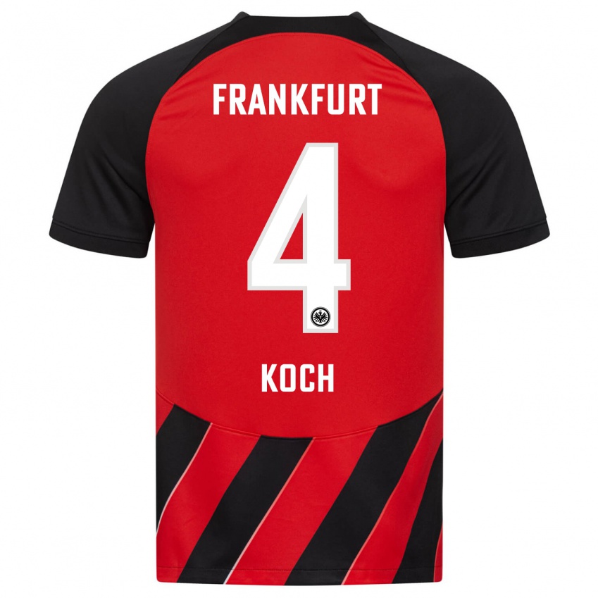 Damen Robin Koch #4 Rot Schwarz Heimtrikot Trikot 2023/24 T-Shirt Österreich