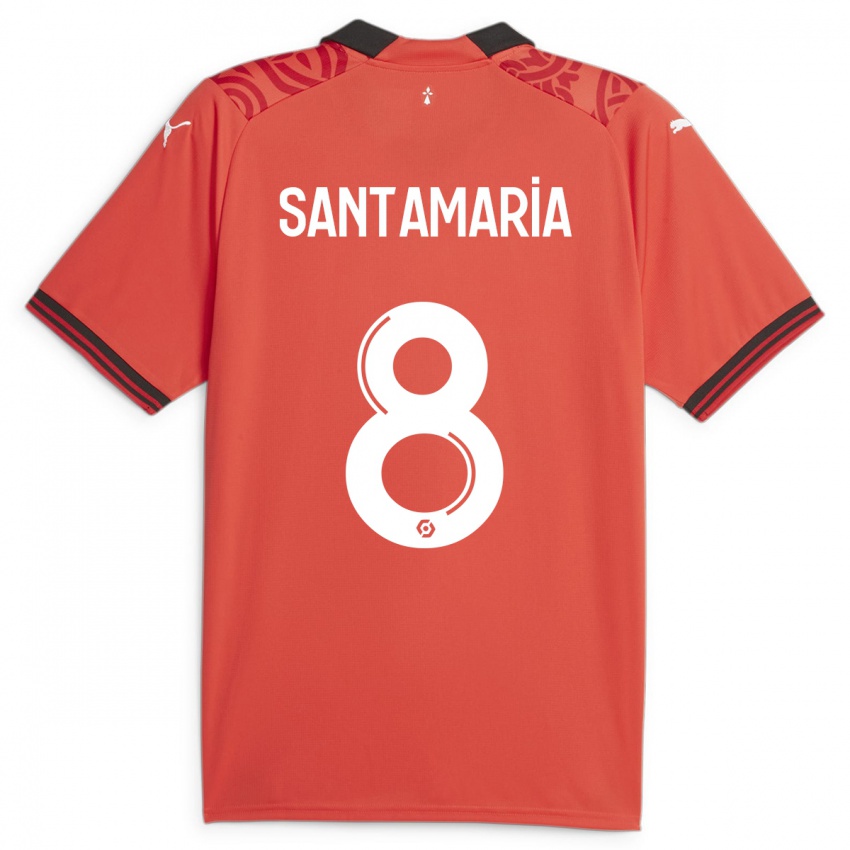 Damen Baptiste Santamaria #8 Rot Heimtrikot Trikot 2023/24 T-Shirt Österreich