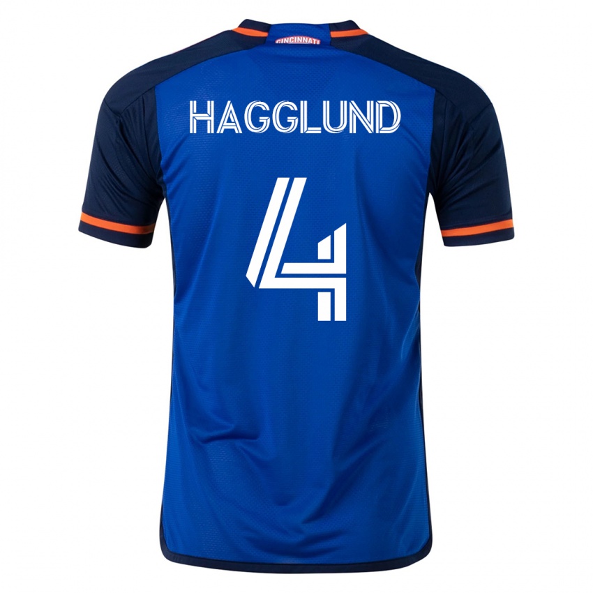 Damen Nick Hagglund #4 Blau Heimtrikot Trikot 2023/24 T-Shirt Österreich