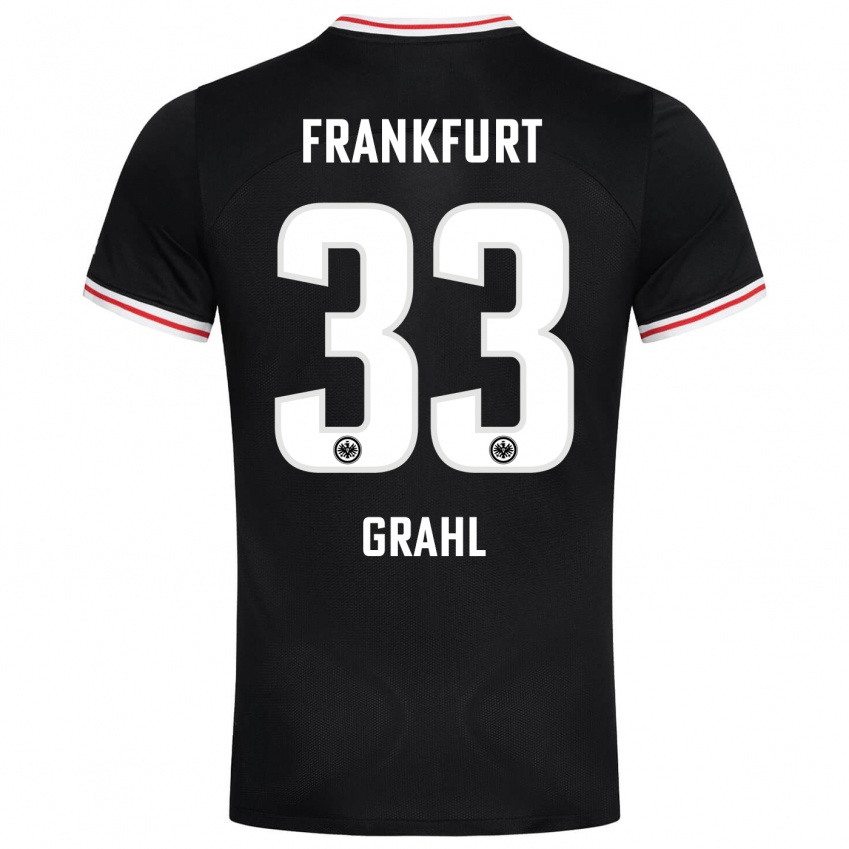 Damen Jens Grahl #33 Schwarz Auswärtstrikot Trikot 2023/24 T-Shirt Österreich