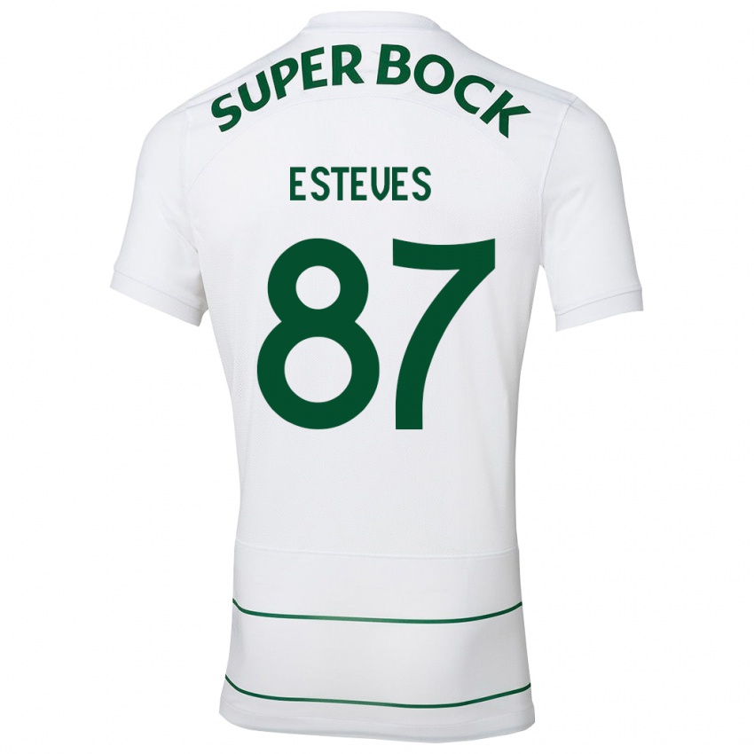 Damen Goncalo Esteves #87 Weiß Auswärtstrikot Trikot 2023/24 T-Shirt Österreich
