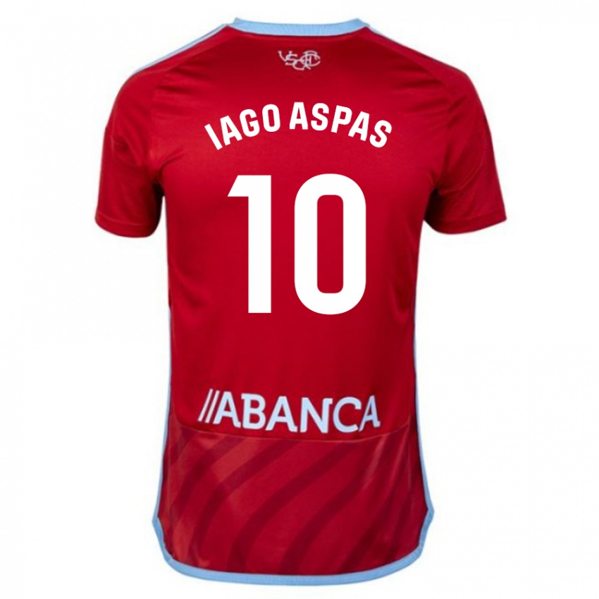 Damen Iago Aspas #10 Rot Auswärtstrikot Trikot 2023/24 T-Shirt Österreich