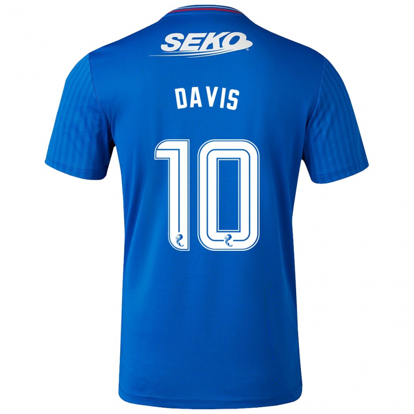 Kinder Steven Davis #10 Blau Heimtrikot Trikot 2023/24 T-Shirt Österreich