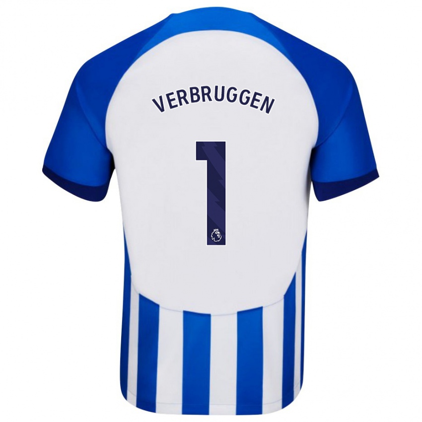 Kinder Bart Verbruggen #1 Blau Heimtrikot Trikot 2023/24 T-Shirt Österreich