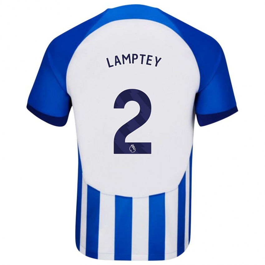 Kinder Tariq Lamptey #2 Blau Heimtrikot Trikot 2023/24 T-Shirt Österreich