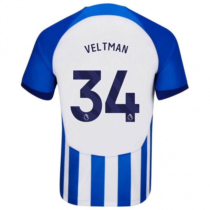 Kinder Joël Veltman #34 Blau Heimtrikot Trikot 2023/24 T-Shirt Österreich