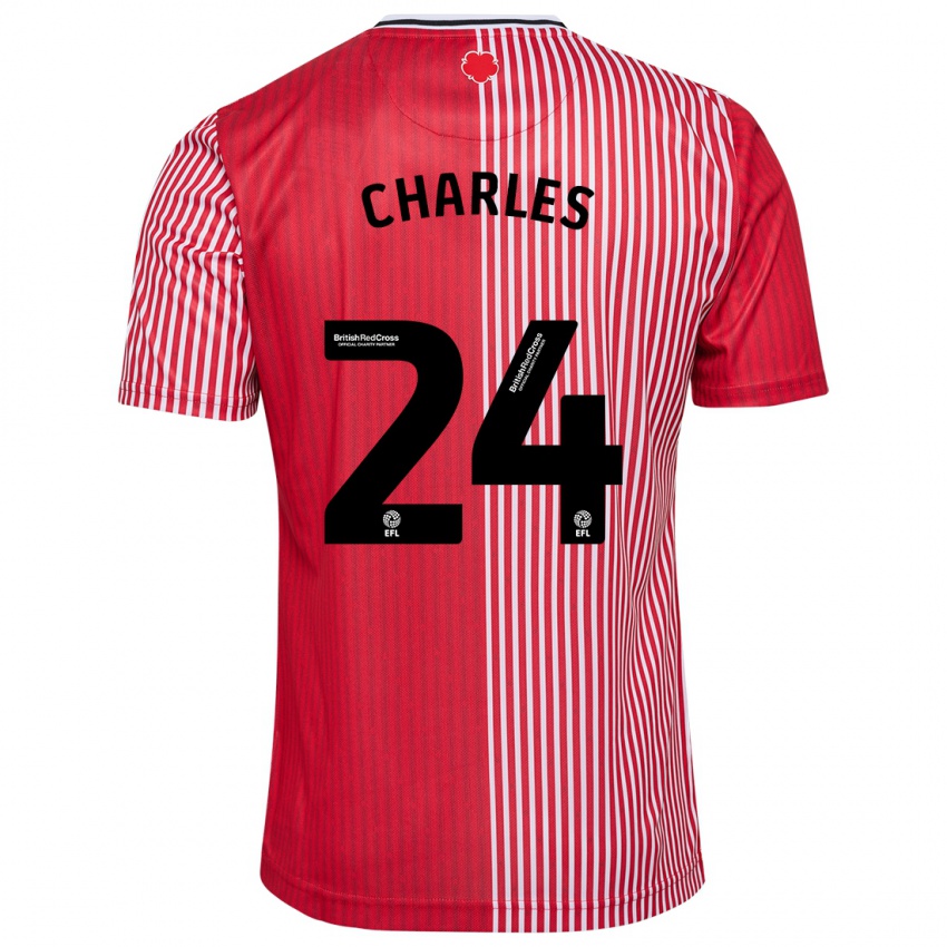 Kinder Shea Charles #24 Rot Heimtrikot Trikot 2023/24 T-Shirt Österreich