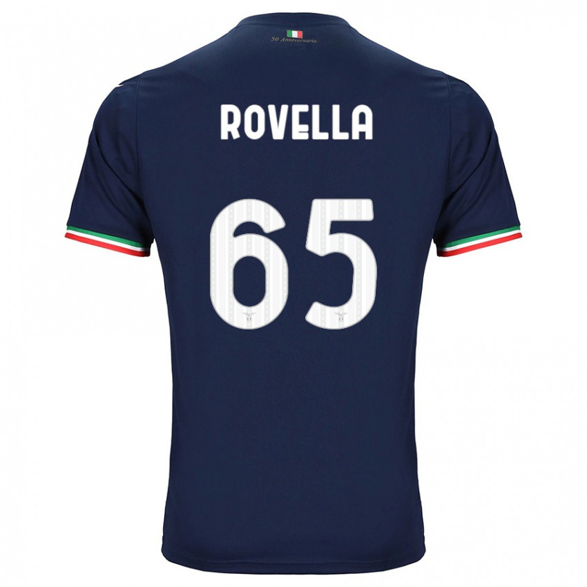 Kinder Nicolo Rovella #65 Marine Auswärtstrikot Trikot 2023/24 T-Shirt Österreich