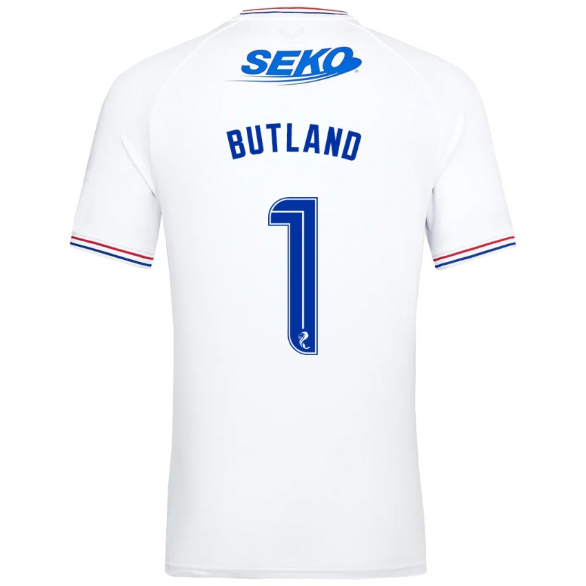 Kinder Jack Butland #1 Weiß Auswärtstrikot Trikot 2023/24 T-Shirt Österreich