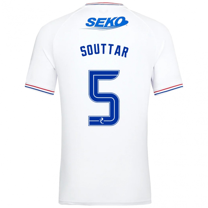 Kinder John Souttar #5 Weiß Auswärtstrikot Trikot 2023/24 T-Shirt Österreich