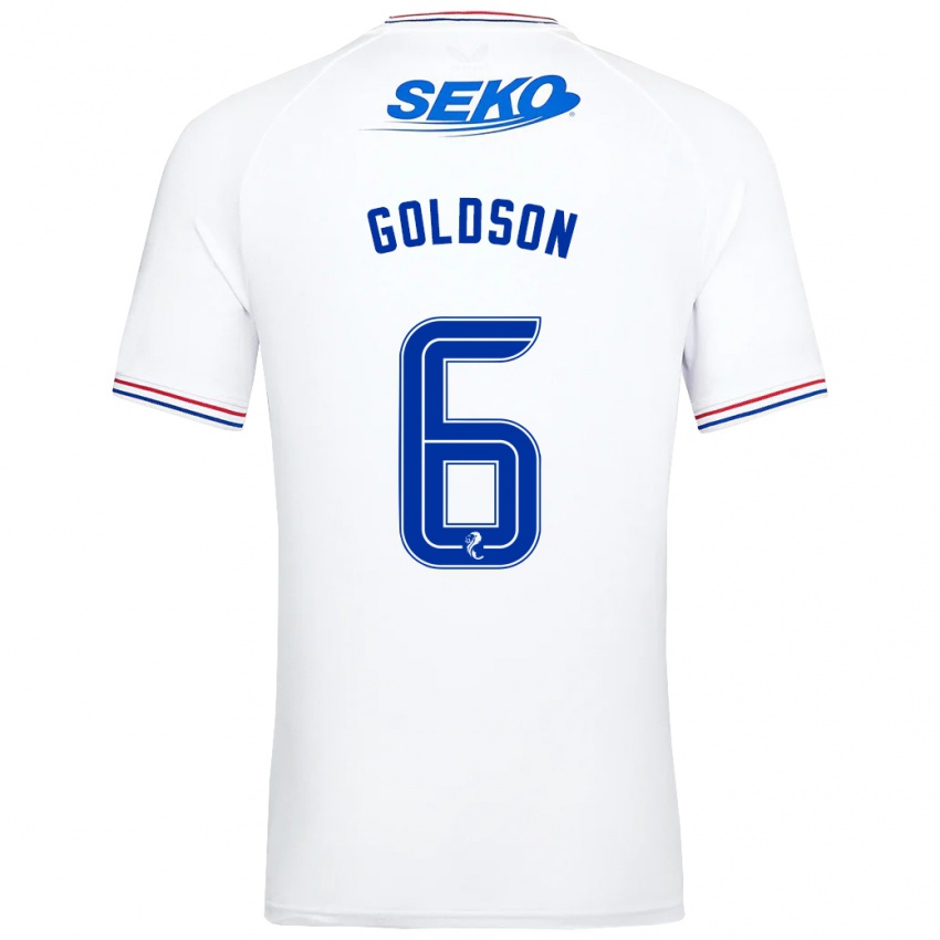 Kinder Connor Goldson #6 Weiß Auswärtstrikot Trikot 2023/24 T-Shirt Österreich