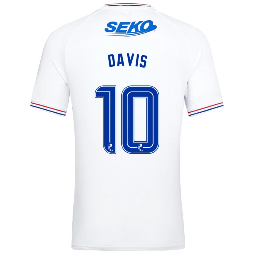 Kinder Steven Davis #10 Weiß Auswärtstrikot Trikot 2023/24 T-Shirt Österreich